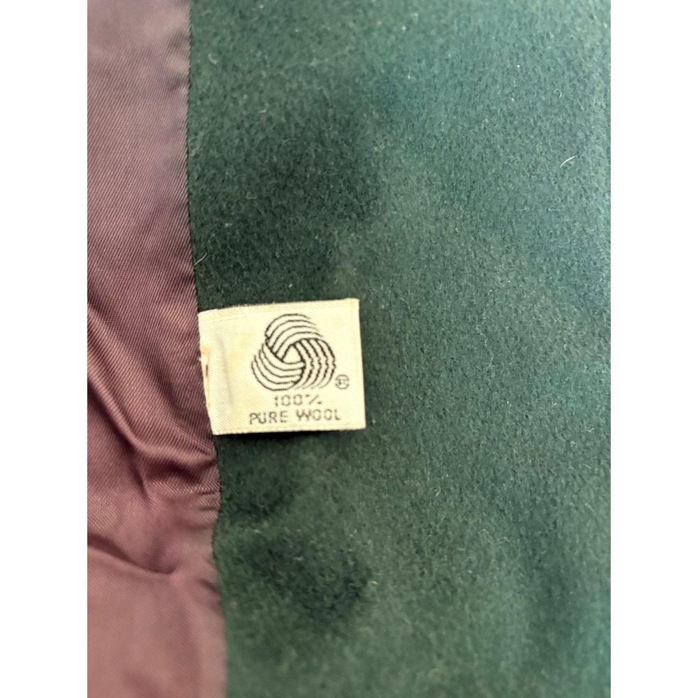Vintage Forecaster of Boston Wool Coat Forest Green Long‎ Trench ILGWU 80s 90s - Picture 7 of 10